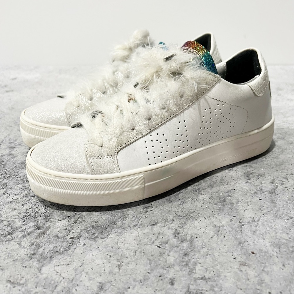 P448 Thea Rainbow Sneakers White Leather Size 39